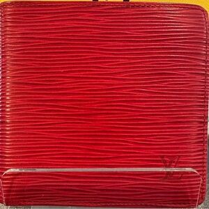 Louis Vuitton Red Epi Leather Bifold Compact Wallet No Callouts